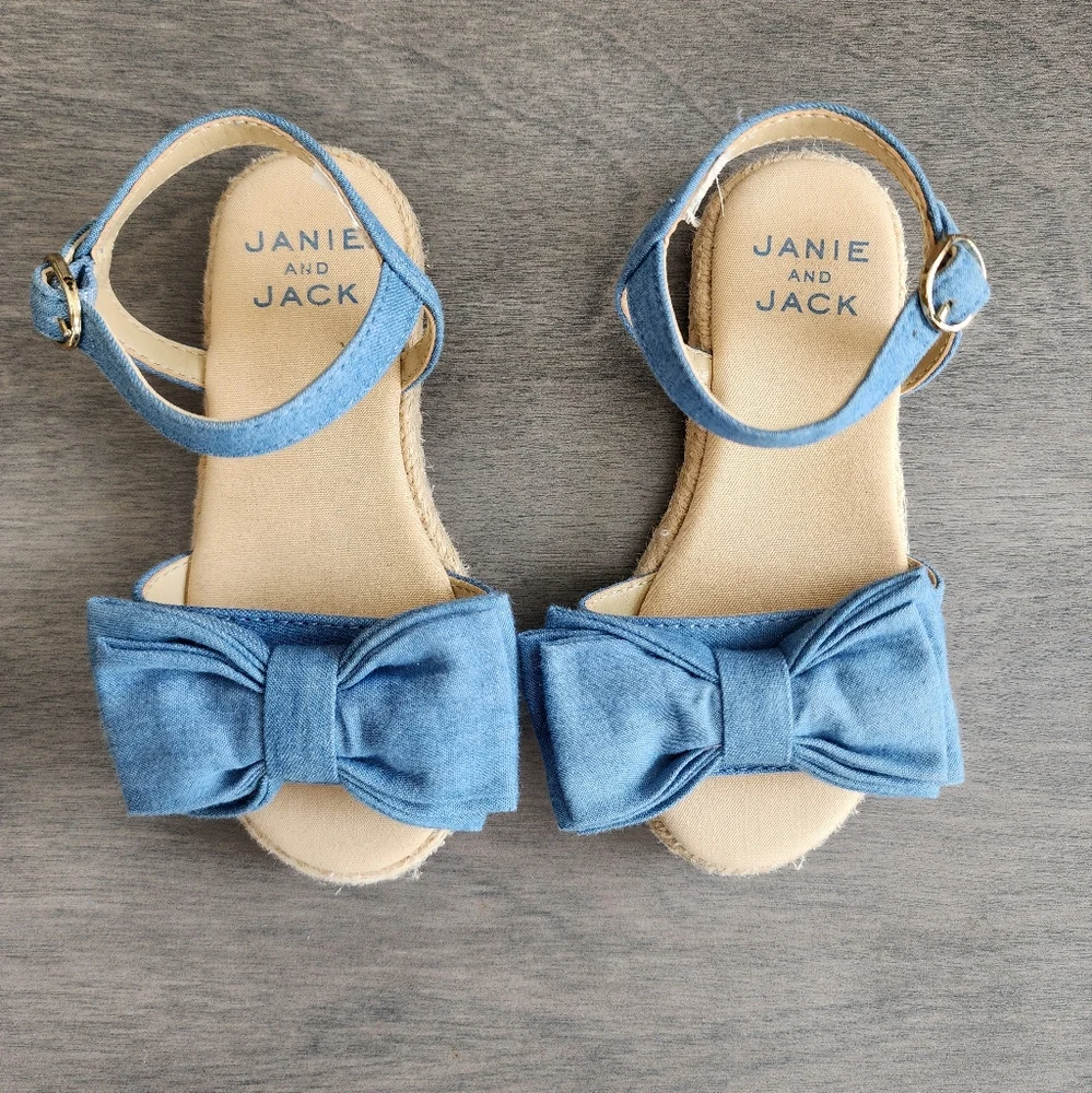 Janie and Jack Toddler Chambray Bow Espadrille - Picture 9 of 10